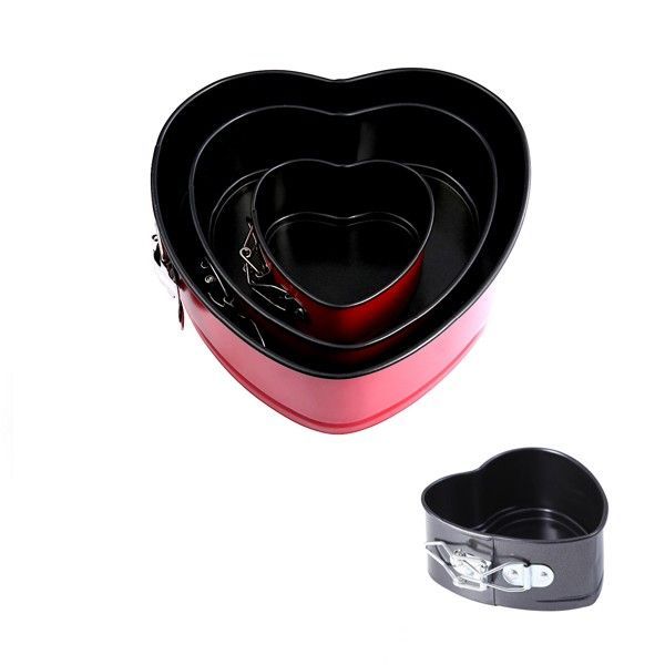 Форма для выпечки металлическая разъёмная антипригарная | Сердца Набор: 20-28 см, высота 5.5 см Форма для выпечки металлическая разъёмная антипригарная | Сердца Набор: 20-28 см, высота 5.5 см