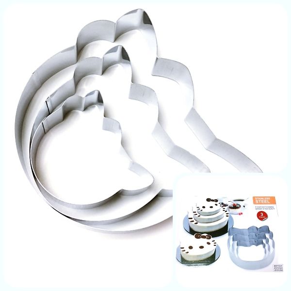 Формы для выпечки стальные Набор 3 шт | Китти (100, 150, 200 мм, высота 45 мм) Формы для выпечки стальные Набор 3 шт | Китти (100, 150, 200 мм, высота 45 мм)