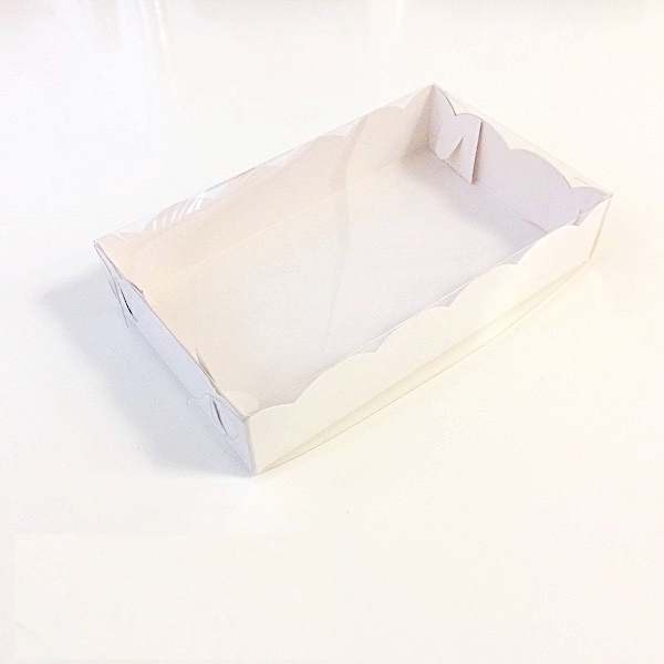 Коробка с прозрачной крышкой 20•12•4 см Белая (крышка+дно) Коробка с прозрачной крышкой 20•12•4 см Белая (крышка+дно)