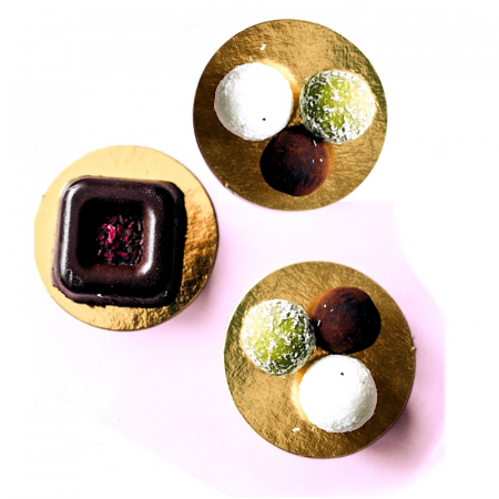 Подложка для пирожных Золото/Жемчуг 2х сторон. 0.8 мм, Ø 75 мм Подложка для пирожных Золото/Жемчуг 2х сторон. 0.8 мм, Ø 75 мм