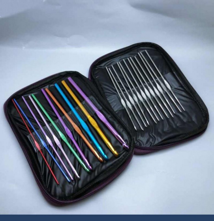 Вязальные крючки набор 22 шт, толщина 0.6 мм - 6.5 мм, Подарочный набор-органайзер Вязальные крючки набор 22 шт, толщина 0.6 мм - 6.5 мм, Подарочный набор-органайзер