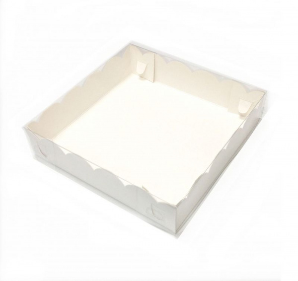 Коробка с прозрачной крышкой 15•15•3 см Белая (мини, крышка+дно) упак. 5-25 шт Коробка с прозрачной крышкой 15•15•3 см Белая (мини, крышка+дно) упак. 5-25 шт