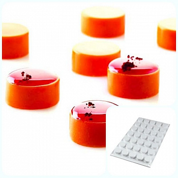 Силиконовая форма 3D для муссовых десертов и декора | Круг (Round) мини 35 ячеек Силиконовая форма 3D для муссовых десертов и декора | Круг (Round) мини 35 ячеек