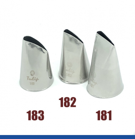 Набор кондитерских насадок 181(1217), 182, 183, Tulip 3 шт, прямой лепесток с округлой прорезью Набор кондитерских насадок 181(1217), 182, 183, Tulip 3 шт, прямой лепесток с округлой прорезью