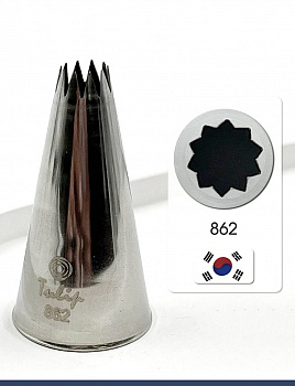 Кондитерская насадка 862 Tulip открытая звезда, Французская трубочка д.7 мм, 10 лучей Кондитерская насадка 862 Tulip открытая звезда, Французская трубочка д.7 мм, 10 лучей