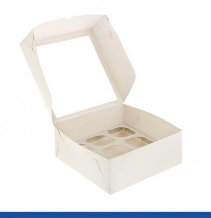 Коробка с окном для 9 капкейков 25*25*11 cм Коробка с окном для 9 капкейков 25*25*11 cм