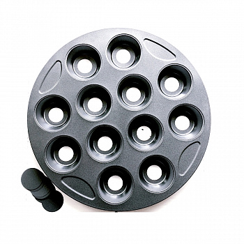 Форма для выпечки металлическая антипригарная | 12 кексов - Капкейки (съёмное дно, круглая)