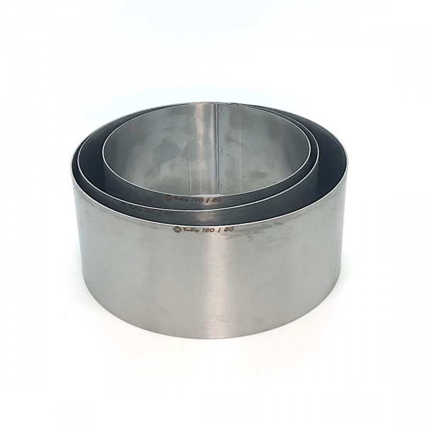 Формы для выпечки нерж.сталь Набор 3 шт | Кольца (высота 8 см, Ø 14, 16, 18 см)