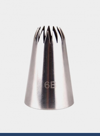 Кондитерская насадка 6B Французская звезда ∅ 12-14 мм, 18 лучей Эконом Кондитерская насадка 6B Французская звезда ∅ 12-14 мм, 18 лучей Эконом