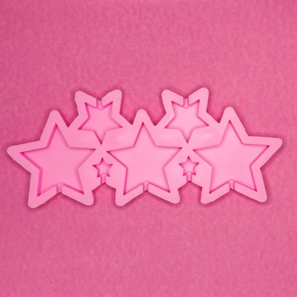 Силиконовая форма для шоколада-мастики-карамели 5 фигур - Звёзды