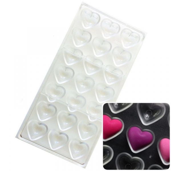 Поликарбонатная форма для шоколада 275*135*24 мм | Сердце мод.2089 Поликарбонатная форма для шоколада 275*135*24 мм | Сердце мод.2089