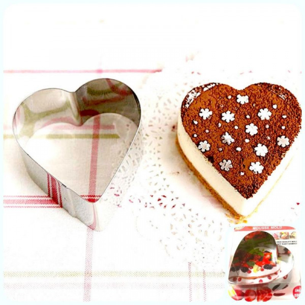 Форма для выпечки и муссов металлическая | мини Сердце (80*80, высота 40 мм)