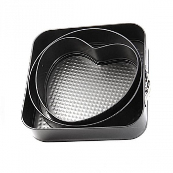 Форма для выпечки металлическая разъёмная антипригарная | Комбо набор 3 шт: 26*26 см, высота 5.5 см Форма для выпечки металлическая разъёмная антипригарная | Комбо набор 3 шт: 26*26 см, высота 5.5 см