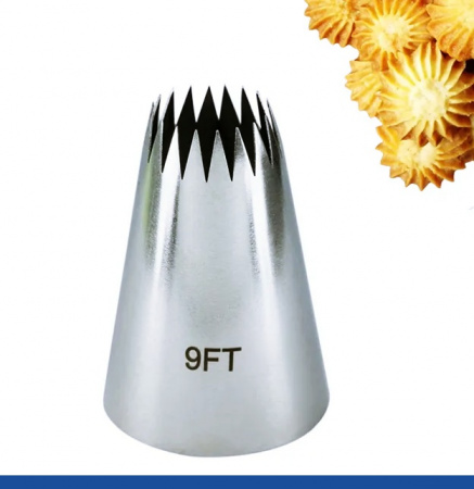 Кондитерская насадка 9FT Французская звезда ∅ 17 мм, 18 лучей Эконом Кондитерская насадка 9FT Французская звезда ∅ 17 мм, 18 лучей Эконом