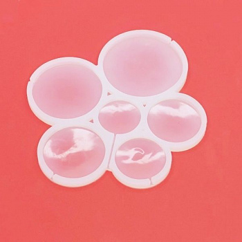 Силиконовая форма для карамели-шоколада-мастики 6 фигур - Круг 35-70 мм Силиконовая форма для карамели-шоколада-мастики 6 фигур - Круг 35-70 мм