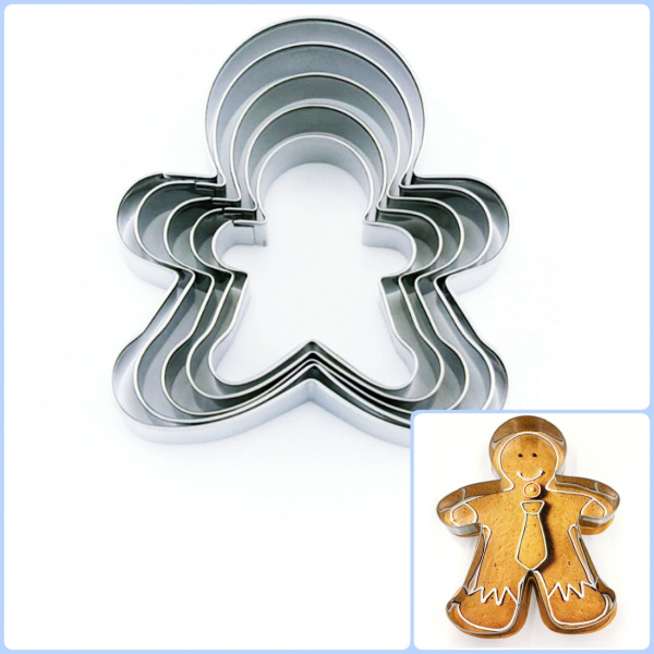 Вырубка стальная Пряничный Человек ∅ 5-8 см | Набор 3-5 фигур
