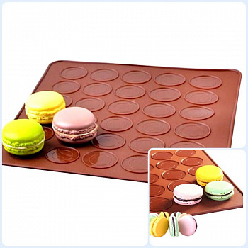 Коврик силиконовый для выпечки антипригарный с разметкой 2-х сторонний (для макарони) Коврик силиконовый для выпечки антипригарный с разметкой 2-х сторонний (для макарони)