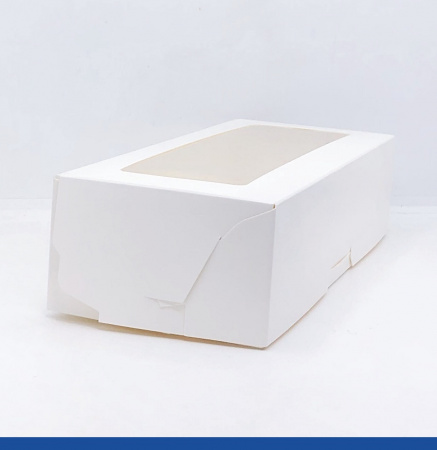 Кондитерская коробка Профи 25•10•6 см Белая с Окном (сборная) Кондитерская коробка Профи 25•10•6 см Белая с Окном (сборная)