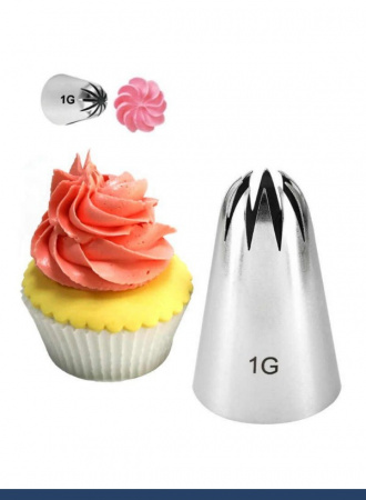 Кондитерская насадка 1G закрытая звезда ∅ 18 мм, 10 лучей, Эконом Кондитерская насадка 1G закрытая звезда ∅ 18 мм, 10 лучей, Эконом