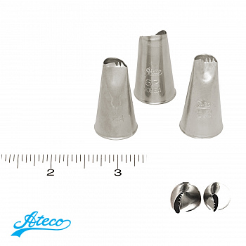 Кондитерская насадка лепесток рюшевый изогнутый №62, 63, 64 Ateco Кондитерская насадка лепесток рюшевый изогнутый №62, 63, 64 Ateco