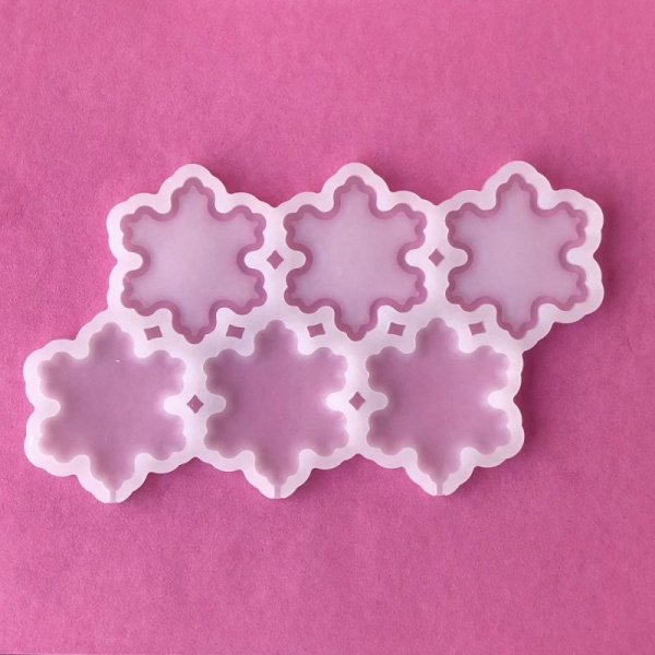 Силиконовая форма для шоколада-мастики-карамели 6 фигур - Снежинка