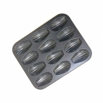 Форма для выпечки металлическая антипригарная | 12 кексов - Мадлен Форма для выпечки металлическая антипригарная | 12 кексов - Мадлен