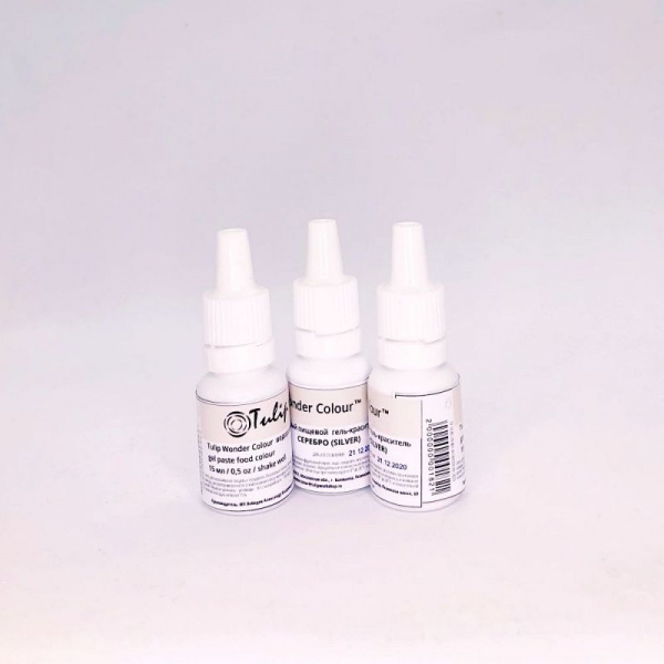 Краситель пищевой гелевый Tulip Wonder Colour | 15 мл. Серебряный Блестящий Краситель пищевой гелевый Tulip Wonder Colour | 15 мл. Серебряный Блестящий