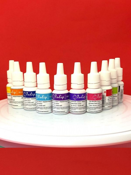 Основной набор пищевых гелевых красителей 10 шт•15 мл Tulip Wonder Colour Основной набор пищевых гелевых красителей 10 шт•15 мл Tulip Wonder Colour