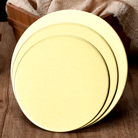 Подложка для торта усиленная Золото/Жемчуг 2х сторон. 3.2 мм, Ø 200 мм