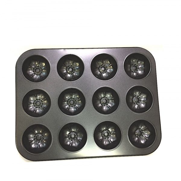 Форма для выпечки металлическая антипригарная | 12 кексов - Цветок